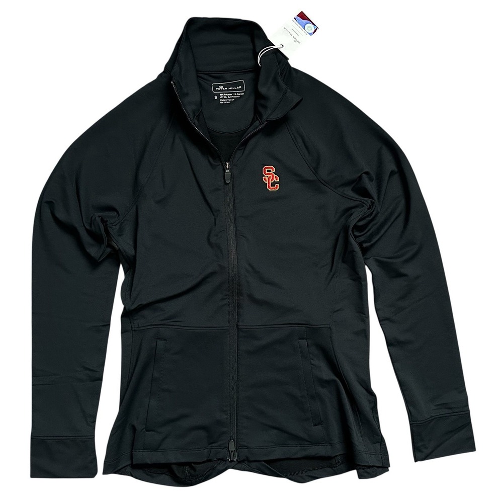 Peter Millar USC Trojans Full Zip Jacket Black Womens Size S‎ NWT